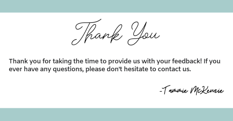 thank you for your feedback message sample email